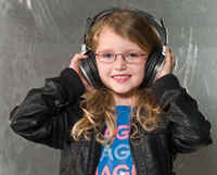 Young girl wearing spectacles